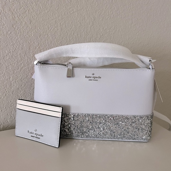 2pc Kate Spade Glitter Crossbody and Card Holder - Picture 1 of 3